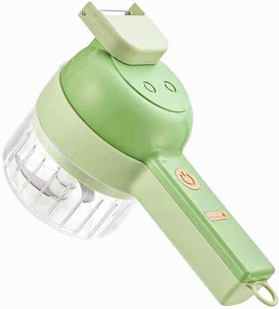 4-in-1-Set mit tragbarem elektrischem Gemüseschneider, Hand-Küchenmaschine, Hand-Gemüseschneider, multifunktionaler kabelloser elektrischer Zerk...