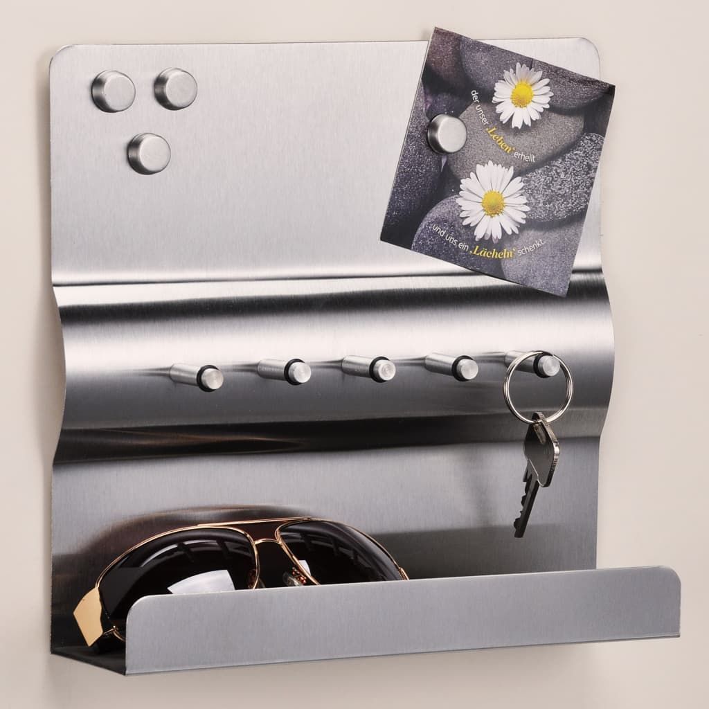 HI Schlüsselboard mit Memoboard Silbern 25x24x6,5 cm Produktbild 