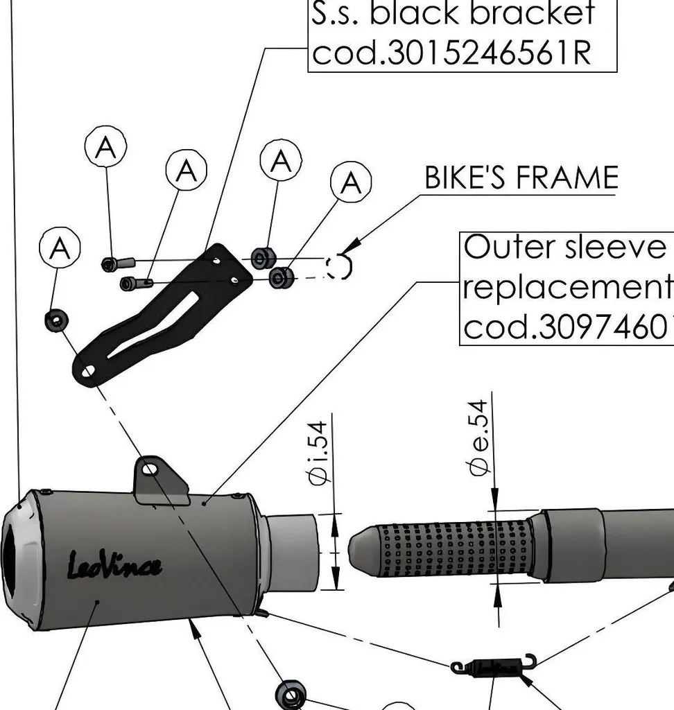 Support échappement LeoVince anti-vibration pour Honda CB 125 R