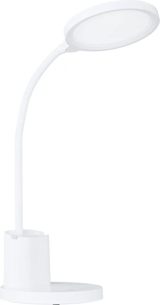 Luminaire de bureau LED dimmable et rechargeable Blanc USB Ø150mm Eglo