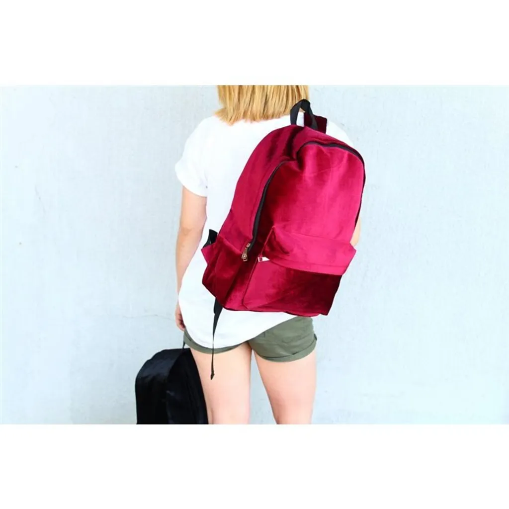 Carla Sac à dos en velours Medja burgundy pour femme - Style chic