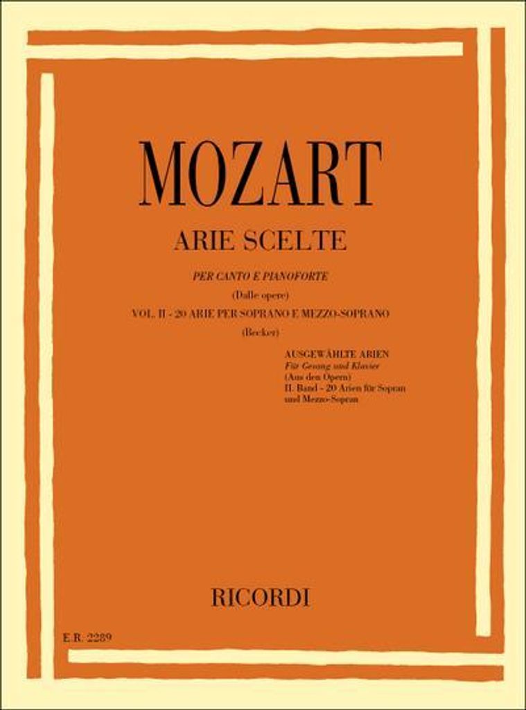 Arie scelte vol.2 (20 arie) persoprano e mezzo-soprano e