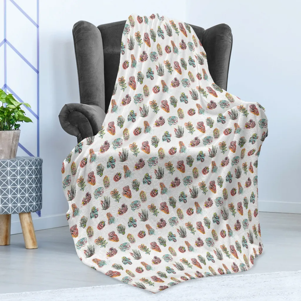 Morbida Coperta Abakuhaus per Freddo | Cactus e Succulente 175x230 - 2