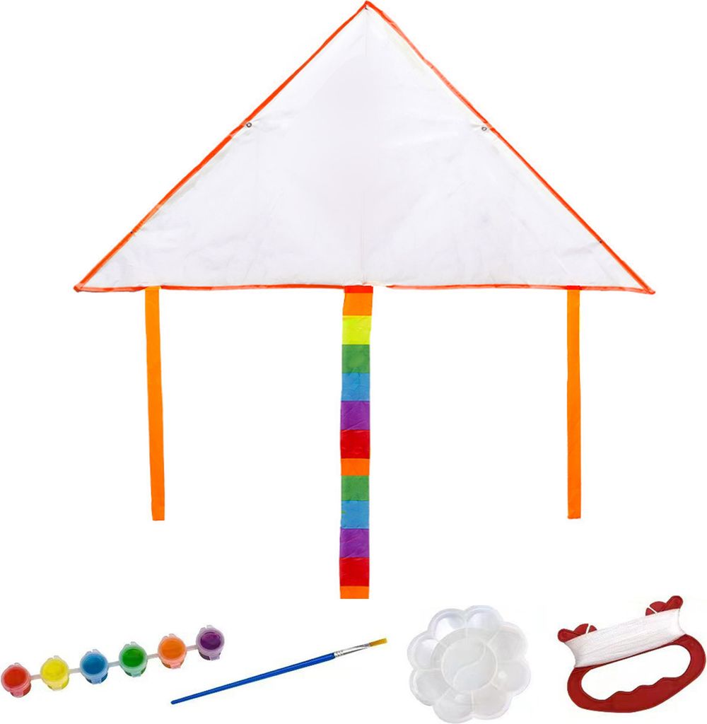 Blank Triangle Kite DIY Children Doodle Färbung im Freien Fliegende Making -Kit für Bildungssportarten
