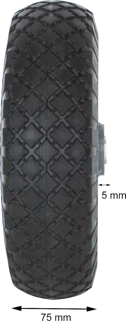 2x Sackkarrenrad Vollgummi 260x85 mm 3.00-4 60mm Nabenlänge Produktbild 5