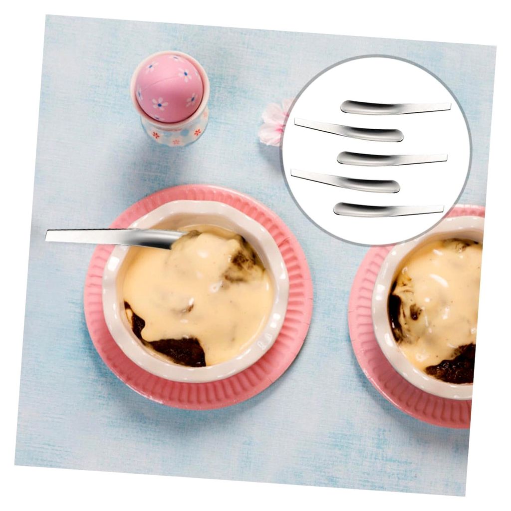 5-teiliges Set Edelstahl-Dessertlöffel Vielseitige Küchenutensilien mit Ergonomischem Griff Poliert und Spülmaschinenfest für Kaffee, Kuchen un...