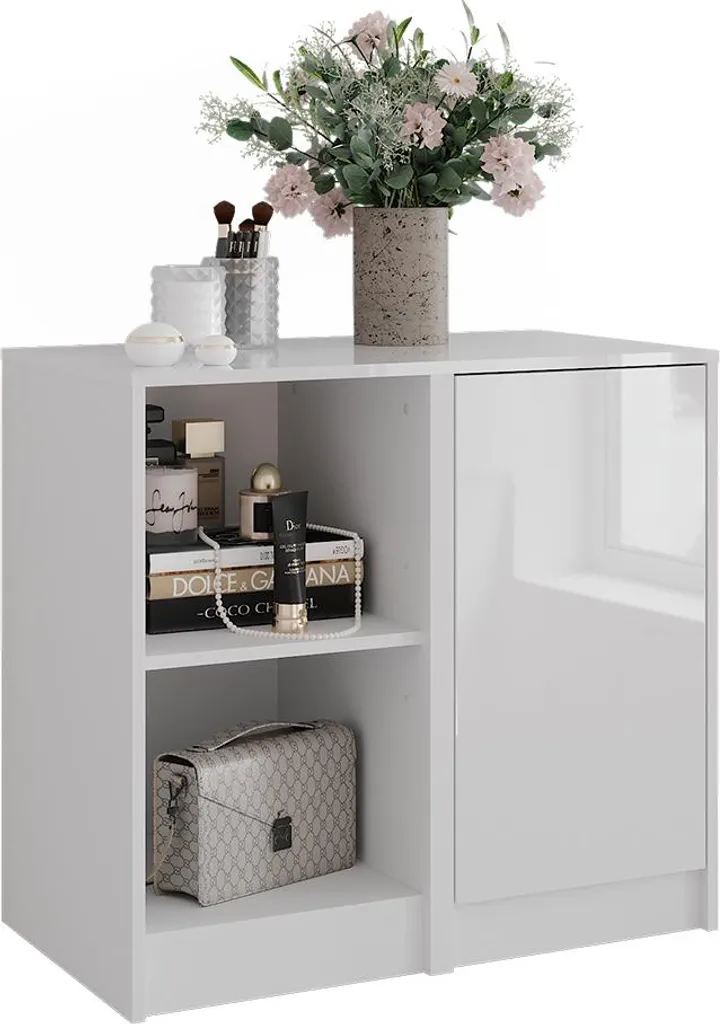 Gagnez de la place avec la commode compacte blanche Vicco Sherry 80cm