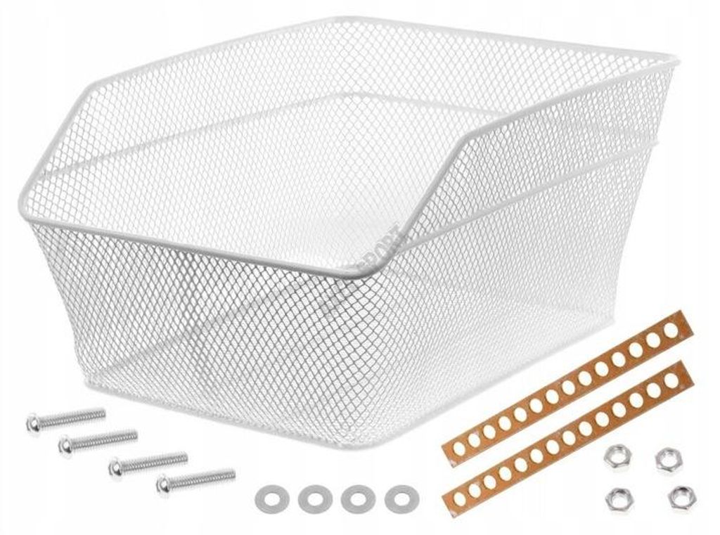 JET DOMER Fahrradkorb hinten Metall Weiß Produktbild 