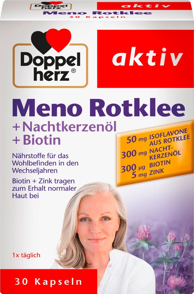 Doppelherz aktiv Meno Rotklee+nachtkerzenöl+biotin Kapsel Produktbild 