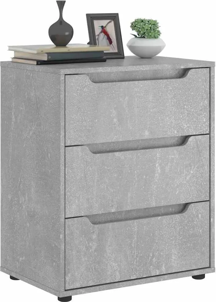 Pratica vetrina Credenza VISNES grigio cemento 60x40x73 cm in legno massiccio - Cassettiere ,mobili di design 6680797 1pacco