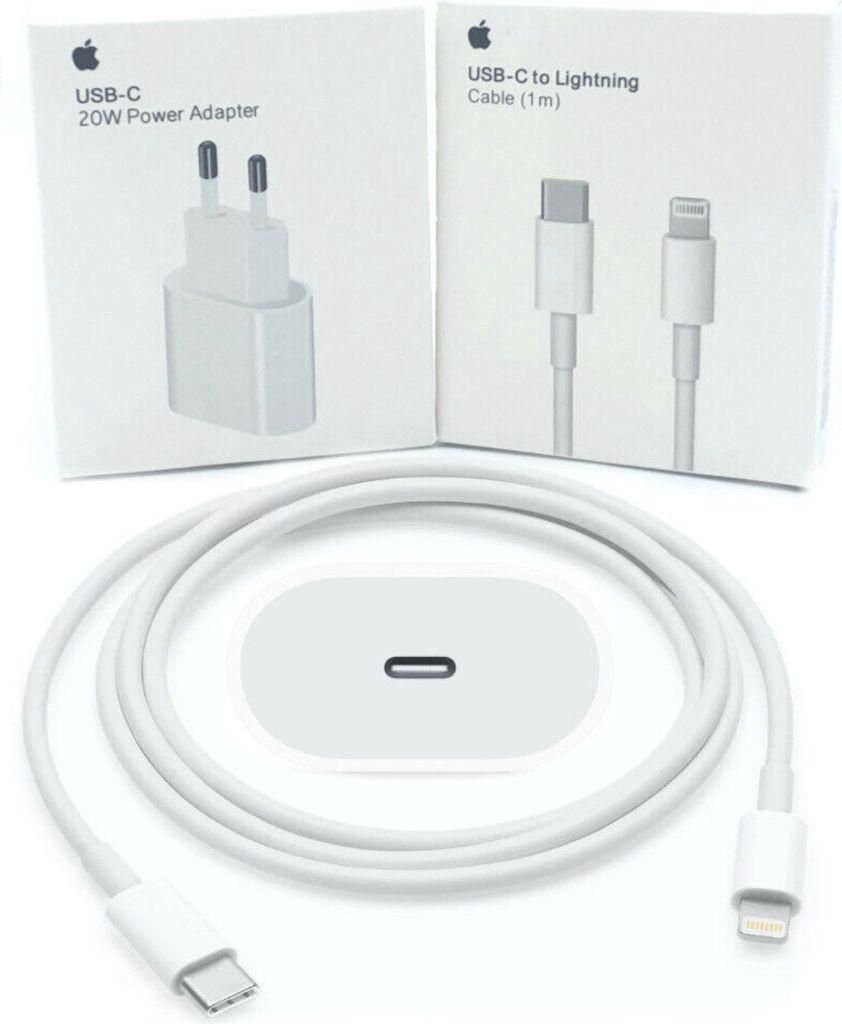 Apple 20W Power Adapter + 1M USB-C Lightning Kabel für iPhone 14 13 12 11 X Pro Max