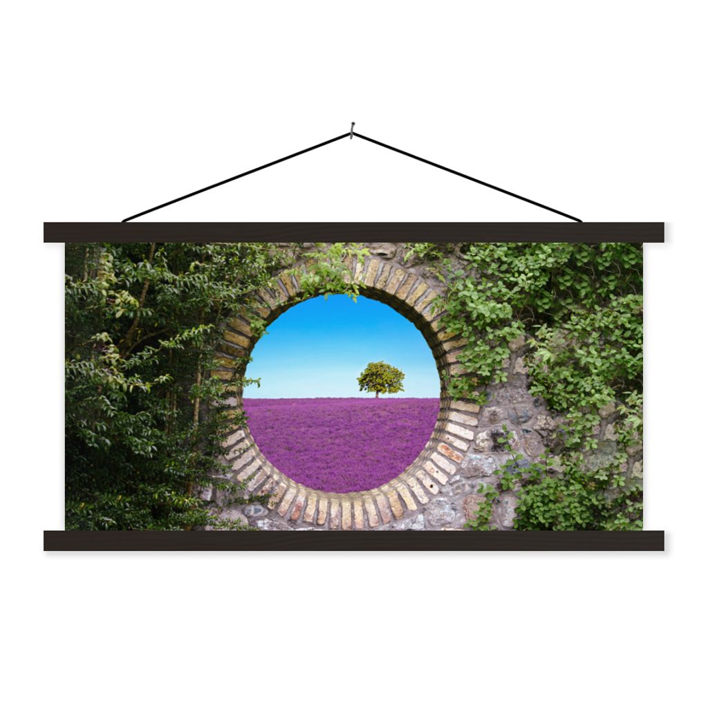 MuchoWow® Textilposter Lavendel - Ausblick - Blumen - Produktbild 