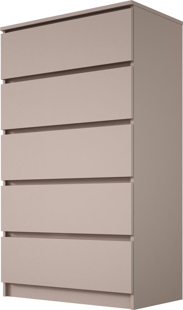 Kommode, 5 Schubladen, Toffee, 125 x 70 x 39 cm