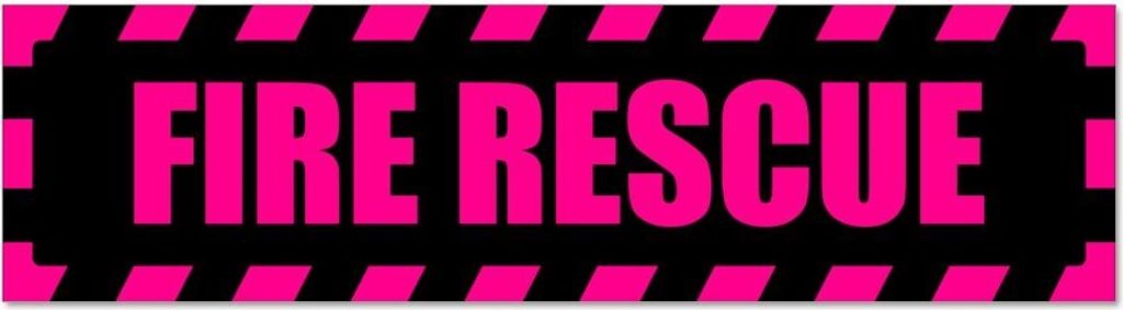 Kiwistar - Autoaufkleber - Pink - Schwarz - 30 x 8 cm - Fire Rescue gestreift - Hinweis Aufkleber Sticker für Auto, Kfz, Fahrrad, PKW, LKW