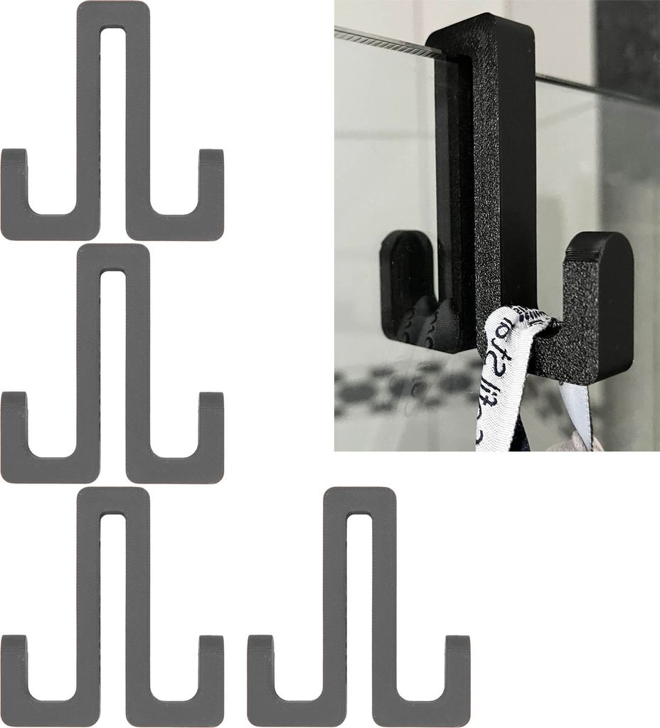 4x Handtuchhaken Duschtür Halter Duschkabine Handtuchhalter Kleiderhaken Doppel