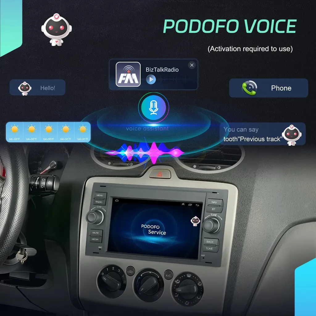 Autoradio GPS Tactile 9'' Marron - Double USB et Commandes au Volant - 10