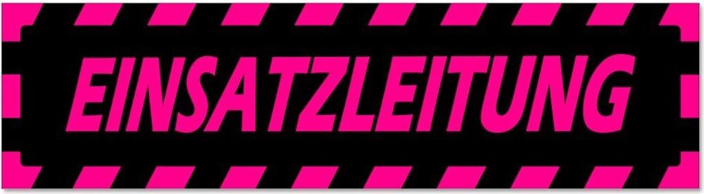 Kiwistar - Autoaufkleber - Pink - Schwarz - 30 x 8 cm - Einsatzleitung gestreift - Hinweis Aufkleber Sticker für Auto, Kfz, Fahrrad, PKW, LKW