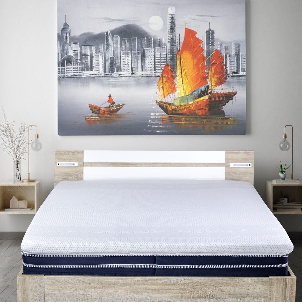 VITAPUR MemoSilver Matratzentopper 7 cm Höhe - Memory Foam, waschbarer Bezug, Hautschonend, Silberionen, orthopädisch & atmungsaktiv, 90x200 cm