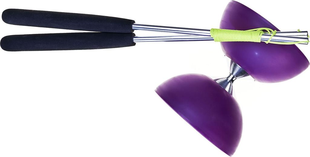 Eureka Diabolo Spielzeug Set mit Aluminium Stäben - lila - Gummi
