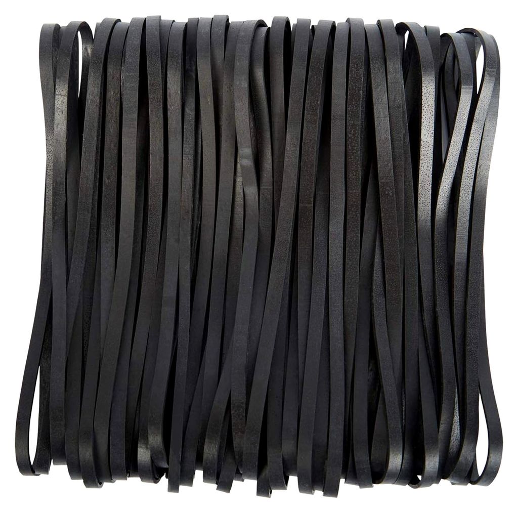 Große Gummibänder, schwarz, 50 Stück, 200 mm x 5 mm, elastische Bänder