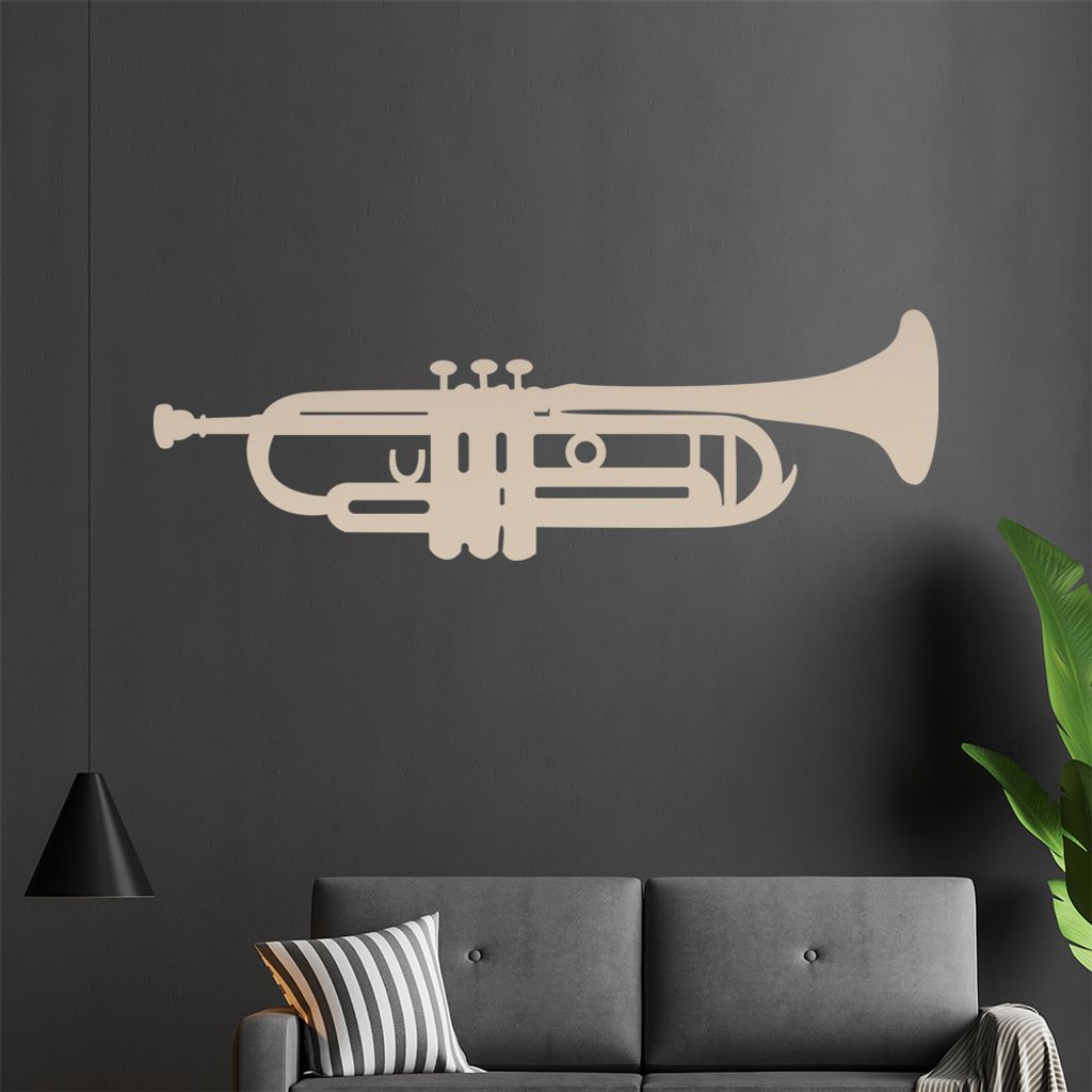 Trompete Wandtattoo in 6 Größen - Wandaufkleber Wall Sticker - Dekoration, Küche, Wohnzimmer, Schlafzimmer, Badezimmer