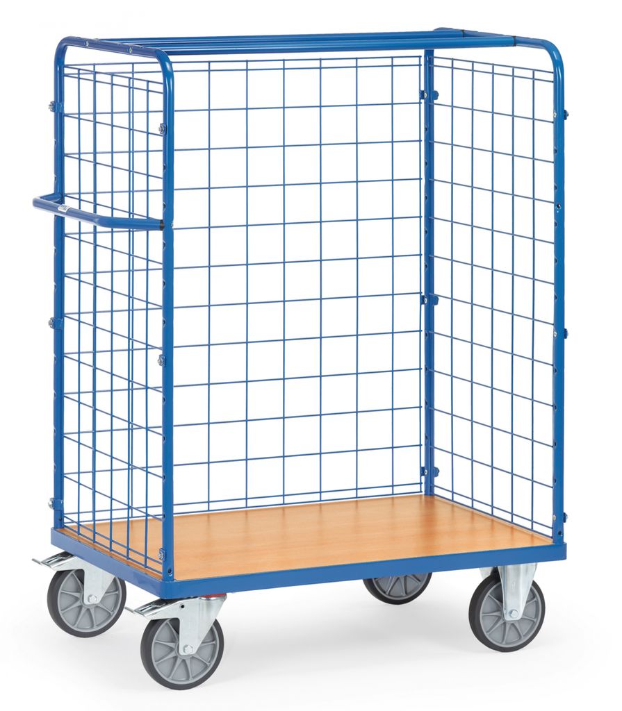 Fetra Paketwagen 600 kg, Drahtgitterwände 1,5 m, LxB 1.000 x 700 mm