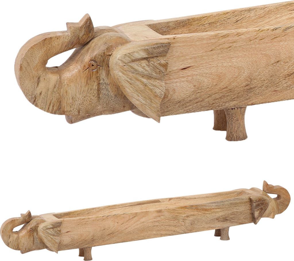 Marrakesch Vintage Obstschale Schale aus Holz länglich 88cm lang| Holzschale Handgeschnitzt als Schlüsselschale oder Esstisch Deko auf den Tischl...