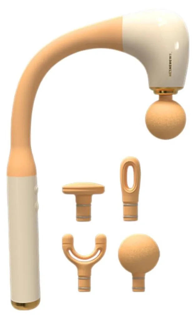 INF Pistolet de massage dorsal incurvé - Masseur percussion 1500 mAh