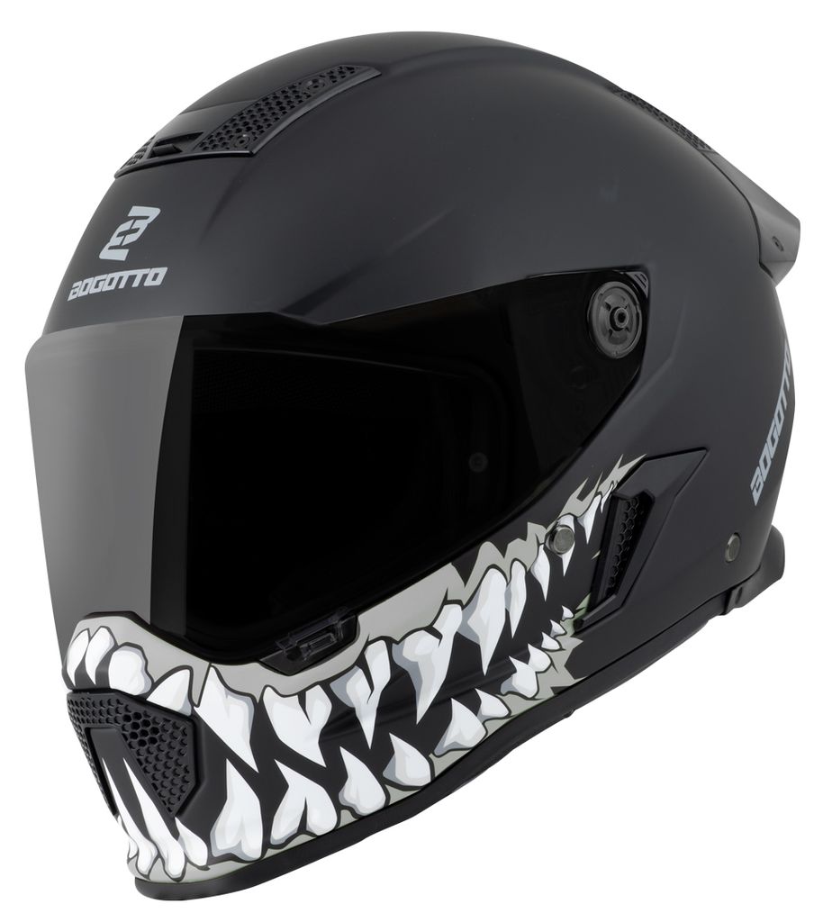 Bogotto Rapto Jaws Helm, schwarz/grau matt, XL