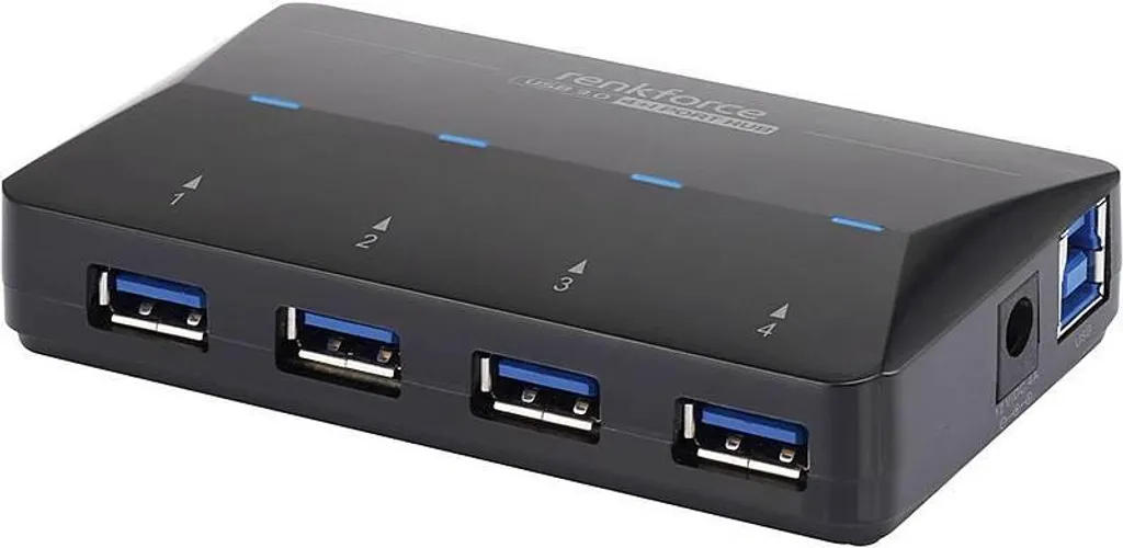 Hub USB 3.2 Gen 1 Haute Performance Renkforce RF-3806031 Noir Type-B 5Gbps - 3