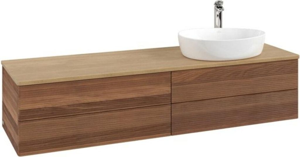 V&B Waschtischunterschrank mit Frontstruktur Antao 160x50cm, HL, WBP-farbe hon. Oa, w. wal