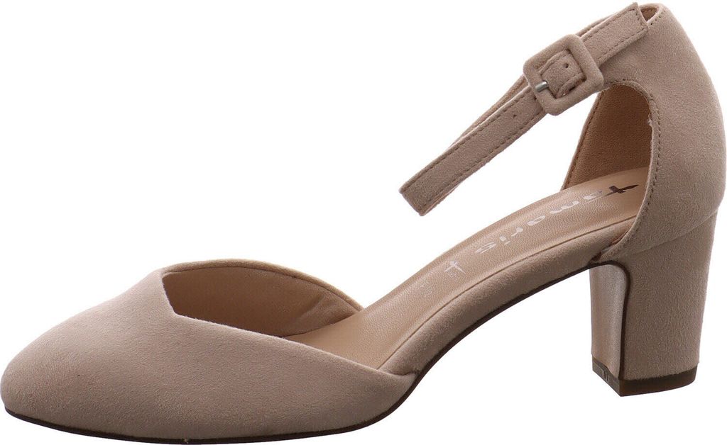 Tamaris Damen Pumps Fesselriemen Blockabsatz samtige Haptik Produktbild 18