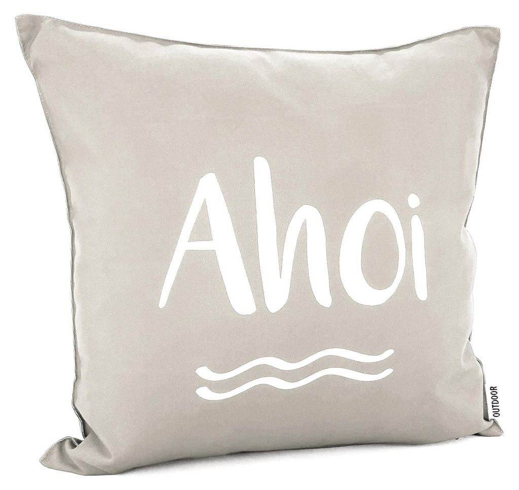 heimtexland Outdoorkissen 45x45 Dekokissen Outdoor Garten Lounge Deko Kissen Typ839 Maritim Ahoi Sand