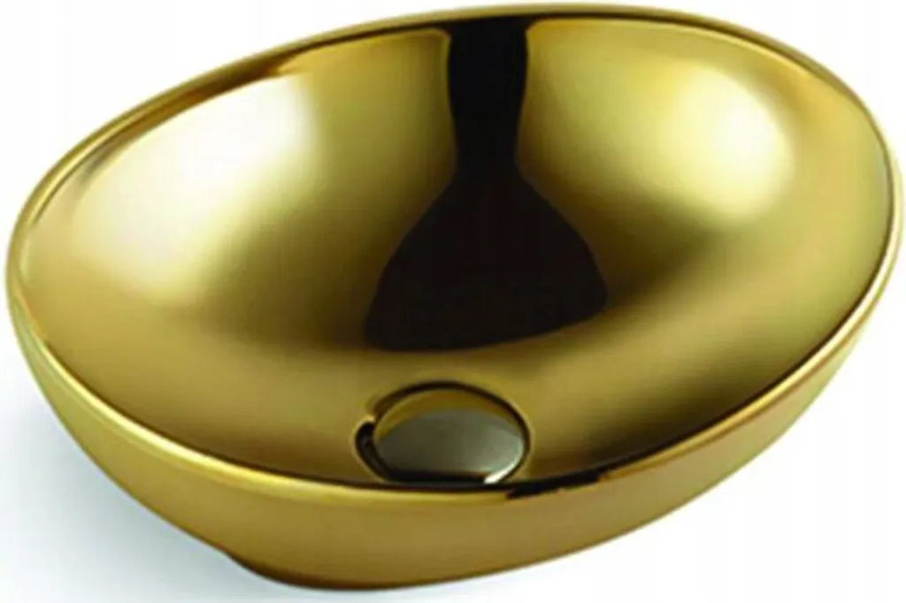 Lavabo Ovale Oro 40x34x14,5 | Installazione Appoggio Facile e Veloce