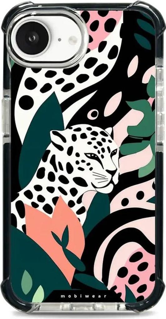 Handyhülle für iPhone 17e mit MagSafe, Mobiwear Elite Bumper, Tropischer Gepard