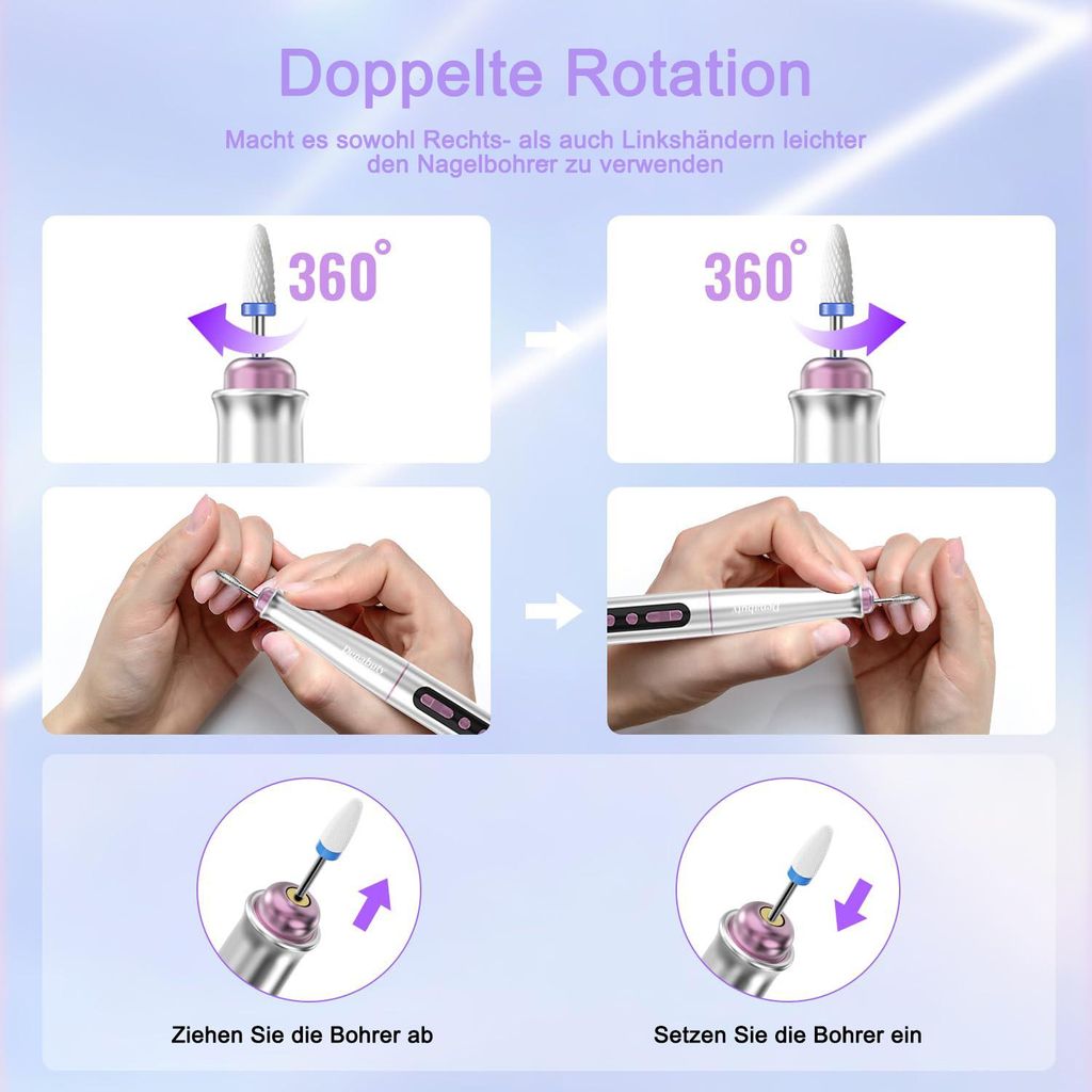 OKWISH Maniküre-Sets Elektrischer, Nagelfräser mit Produktbild 