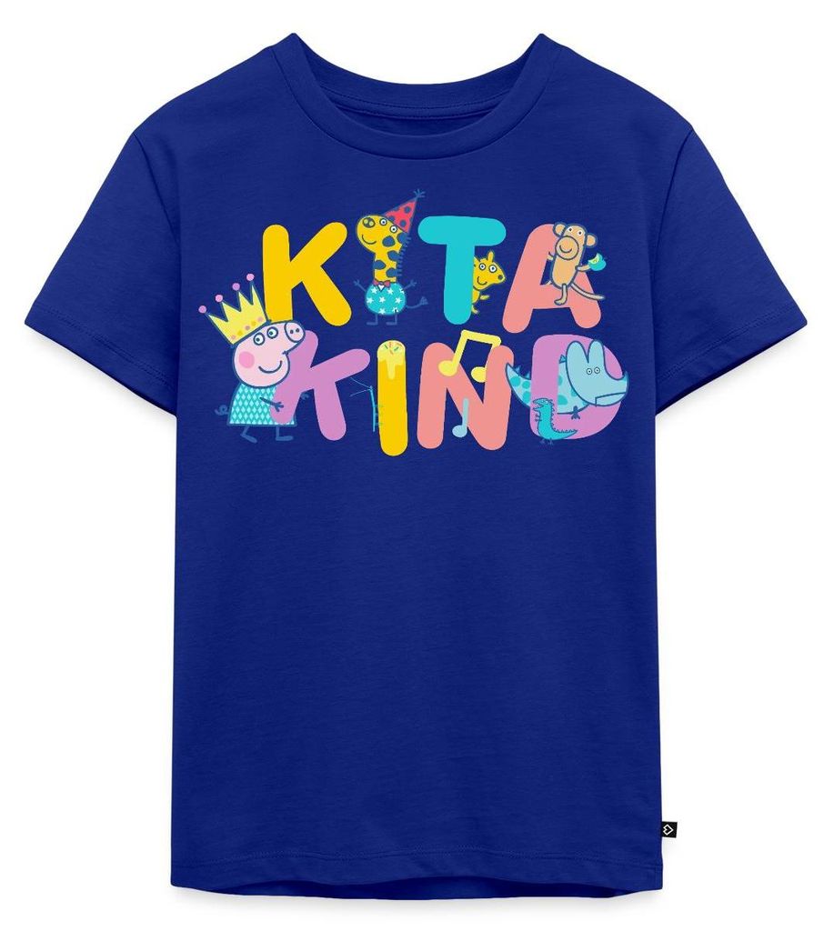 Spreadshirt Peppa Pig Kita Kind Design Kinder Premium T-Shirt, 122/128 (6 Jahre), Royalblau