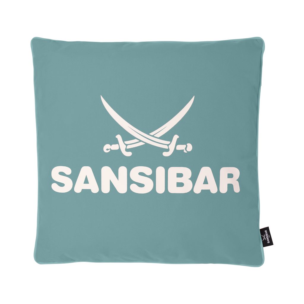 Sansibar Outdoor Kissen mit Füllung, 45x45, lagune/offwhite