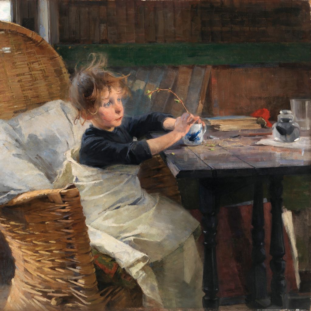 Helene Schjerfbeck Kunstdruck Bild - Rekonvaleszenz, 1888 (70 x 70 cm)