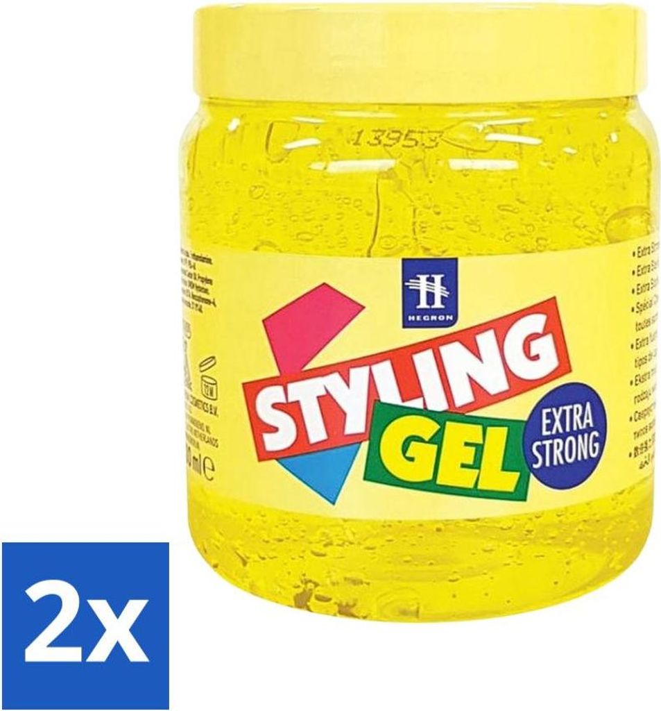 Hegron - Styling Haargel - Extra Stark - Für starke Fixierung - 500 ml - Vorteilspack - 2 Stücke