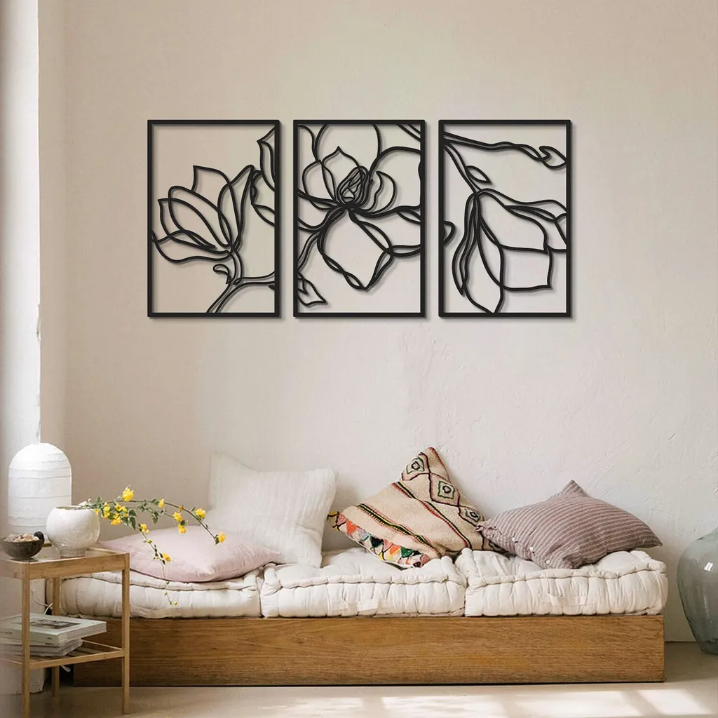Tableau en Métal Noir Etta ATP1136 Décoration Murale Moderne en Acier