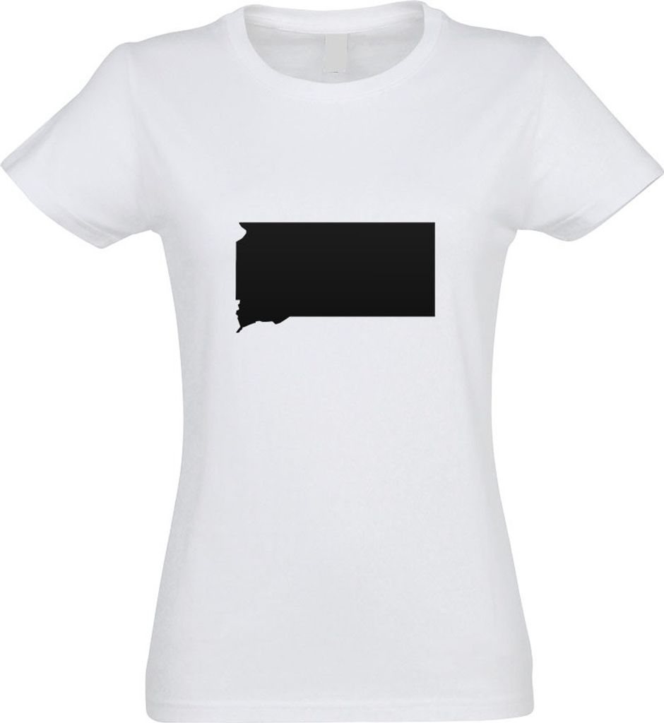 Kiwistar - T-Shirt tailliert - Damen - Weiss - USA - Bundesstaat - South Dakota - mit Motiv Bedruckt - Funshirt Design - Sport - Freizeit - Damen -...