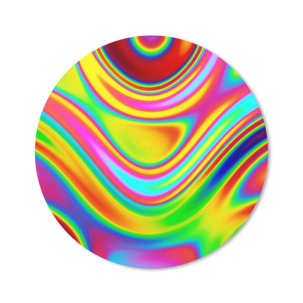 MuchoWow Mauspad Mousepad Kunst - Wellen - Farben - Psychedelisch 30x30 cm - Mousepads - Maus Mat - Pad - Mausunterlage - Tischunterlage - Schrei...