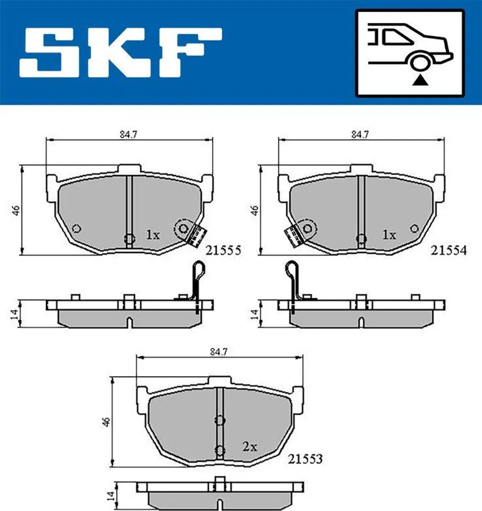 Plaquettes de Frein Haute Performance SKF compatibles Cerato et Matrix