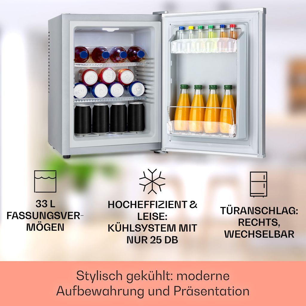 B-Ware Minikühlschrank E 45L mit Schloss und Frostfach, leise - Mini  Kühlschrank