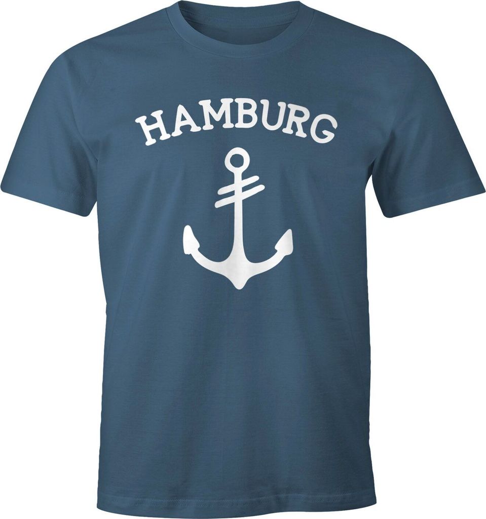 Herren T-Shirt Anker Design Hamburg Moonworks denim 3XL
