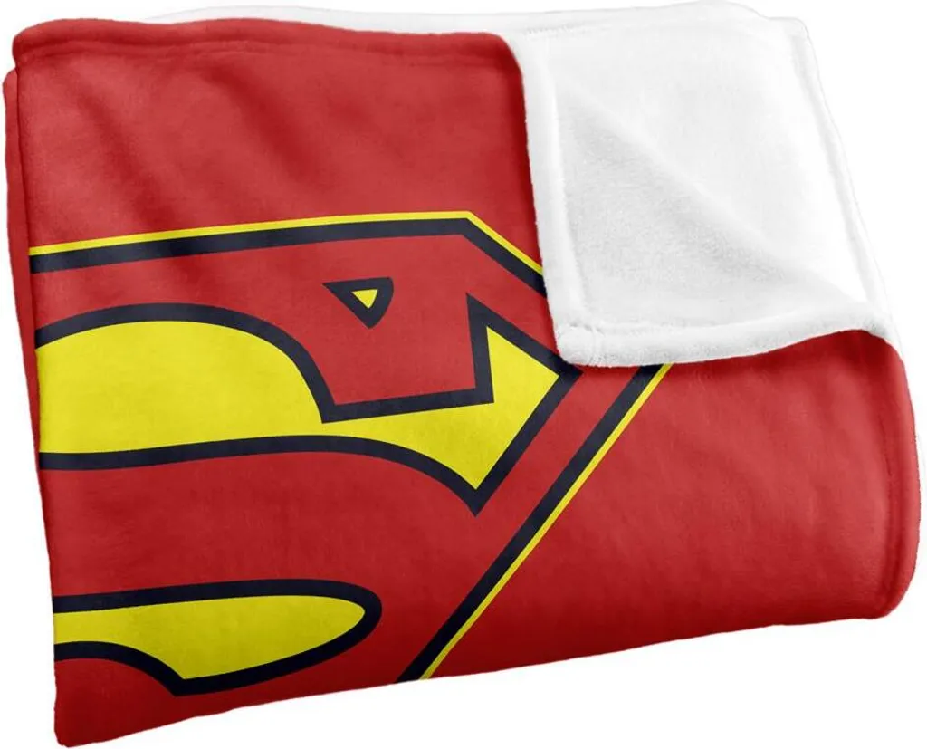 Couverture Superman Logo Brodé TV19397 en Microfibre Douce Multicolore