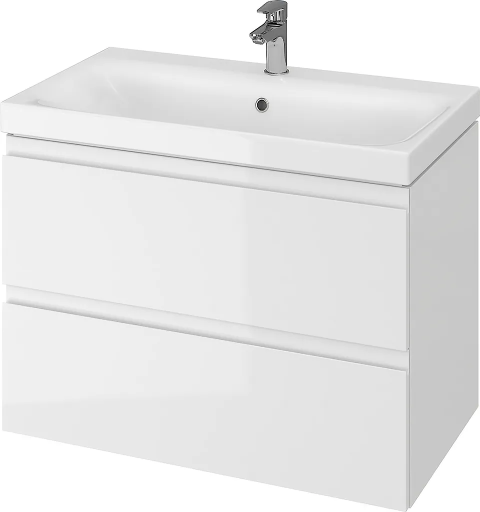 Meuble Moduo 80 Blanc Dsm Design Set 975 avec vasque intégrée 80cm