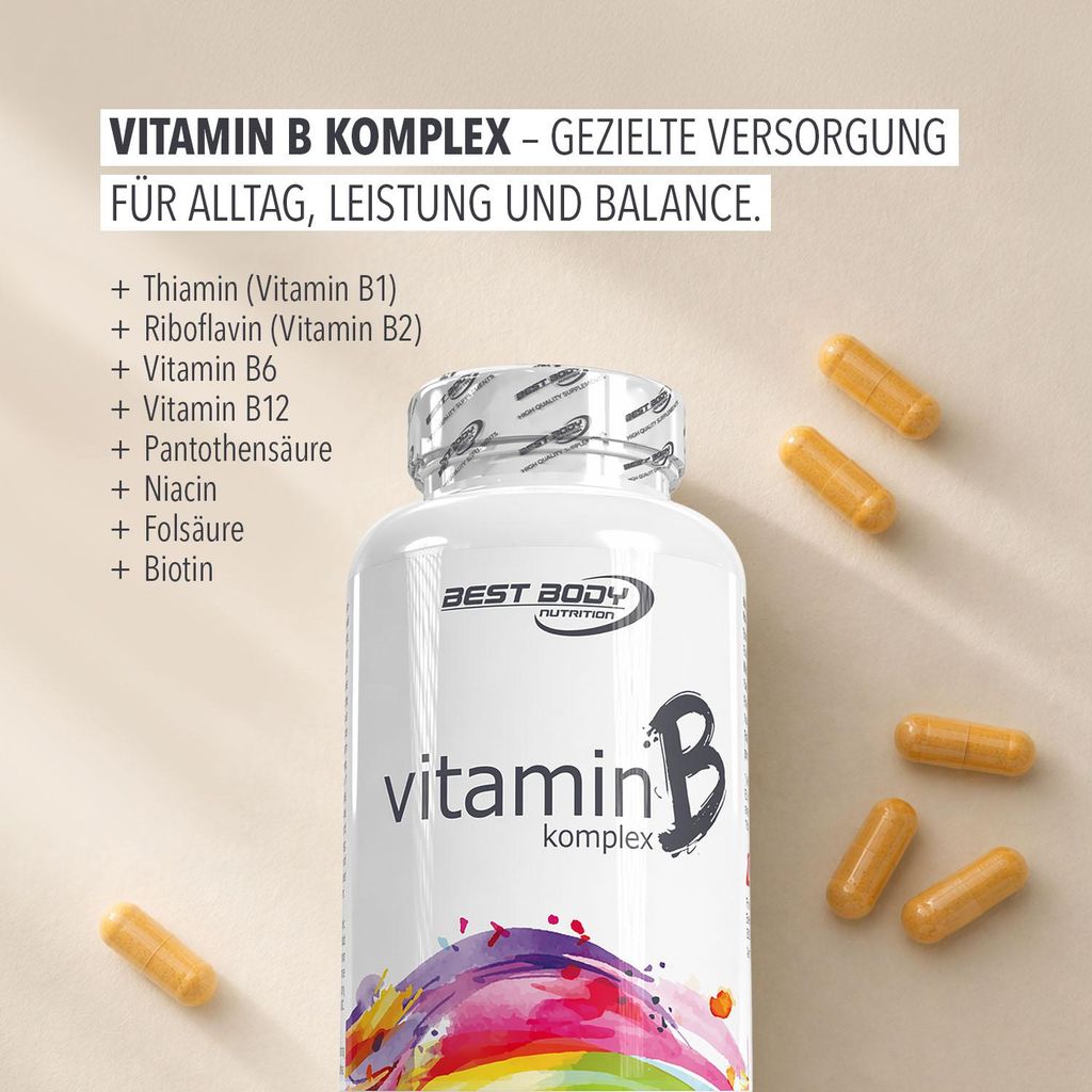 Best Body Nutrition - Vitamin B Komplex Kapseln - 100 Stück/Dose