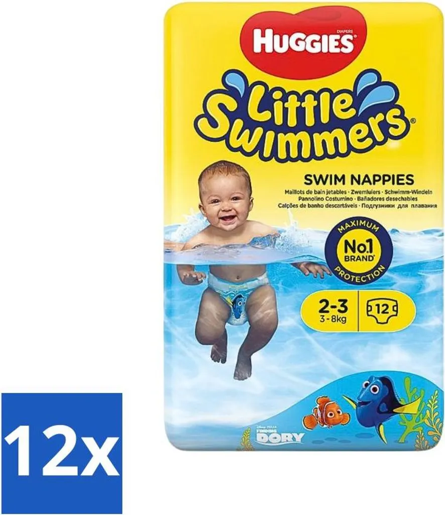 Huggies Little Swimmers 2-3 Couche Natation Anti-Gonflement 12 Unités